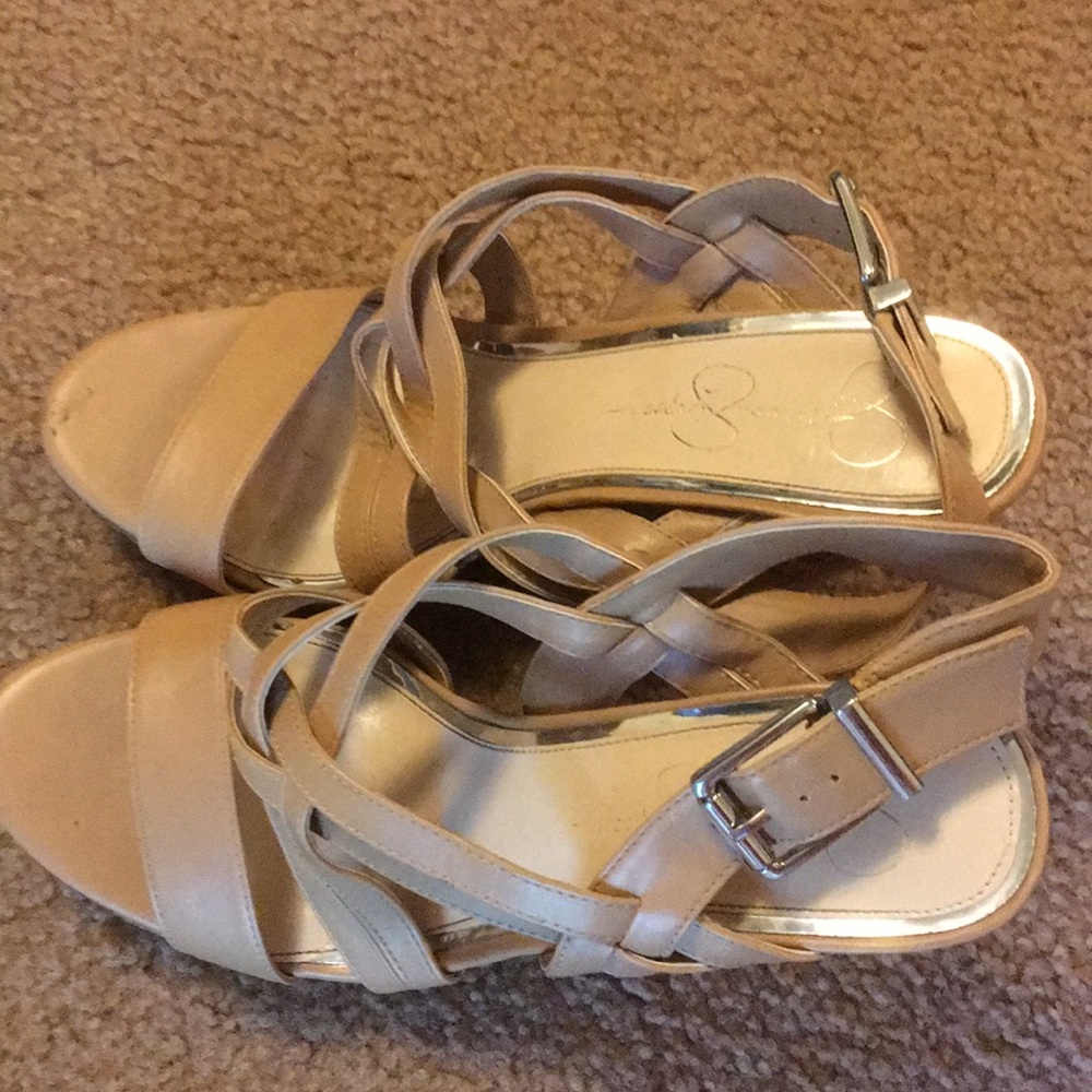 Jessica Simpson Nude Wedges